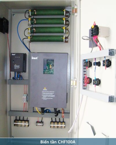 Công ty Tự động hóa Hoàng Gia HGA cung cấp tủ điện biến tần CHF100A điều khiển máy vắt ly tâm