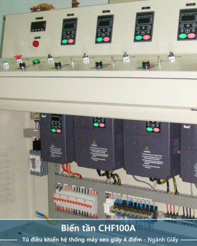 Công ty Tự động hóa Hoàng Gia HGA cung cấp tủ điện biến tần CHF100A điều khiển máy xeo giấy 4 điểm - Ngành Giấy