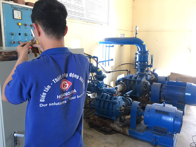 Lắp đặt tủ điện biến tần INVT điều khiển hệ thống bơm nước tại Hải Phòng 