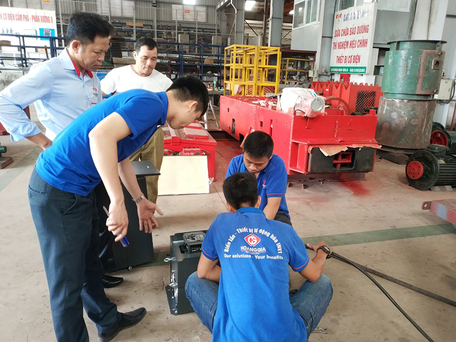 Lắp đặt biến tần GD300 phục vụ khai thác mỏ than hầm lò tại Quảng Ninh 