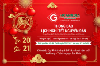 THÔNG BÁO LỊCH NGHỈ TẾT NGUYÊN ĐÁN TÂN SỬU 2021 