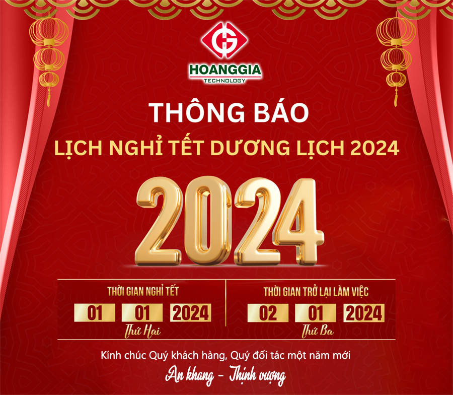 Hoàng Gia Automation thông báo lịch nghỉ Tết dương lịch 2024 