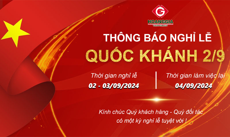 HOÀNG GIA AUTOMATION THÔNG BÁO LỊCH NGHỈ LỄ QUỐC KHÁNH 02/09/2024 
