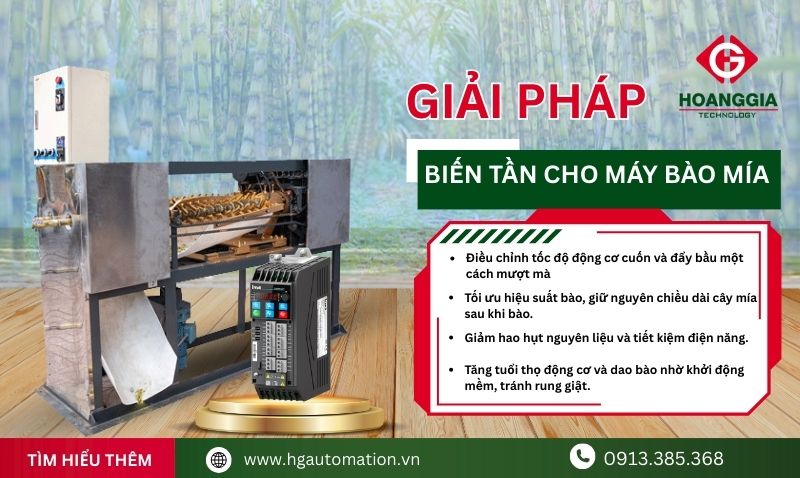 Giải pháp lắp đặt biến tần cho máy bào vỏ mía – Tăng chất lượng sản phẩm 