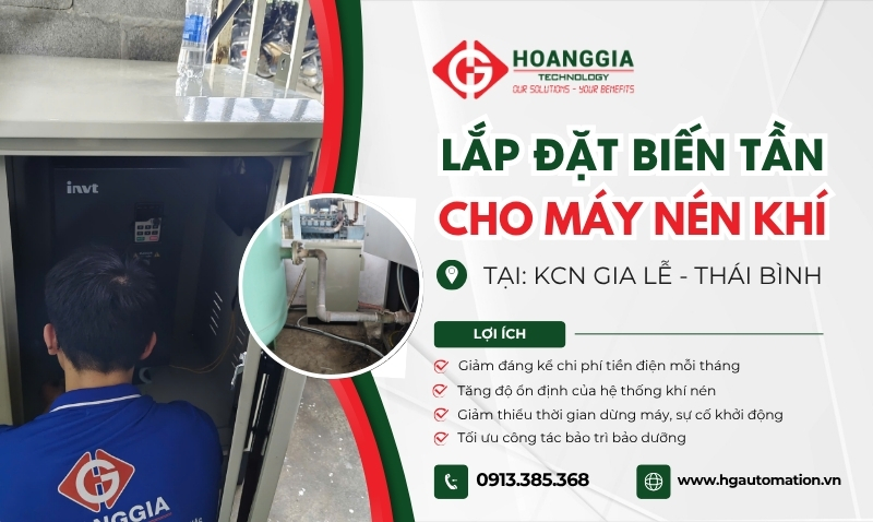 Lắp đặt tủ điện biến tần cho máy nén khí tại KCN Gia Lễ 