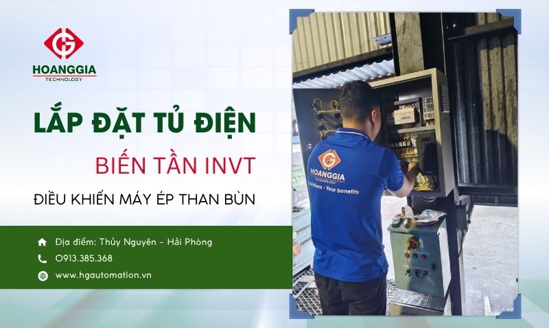 Lắp đặt tủ điện biến tần INVT điều khiển máy ép than bùn tại Thuỷ Nguyên, Hải Phòng 