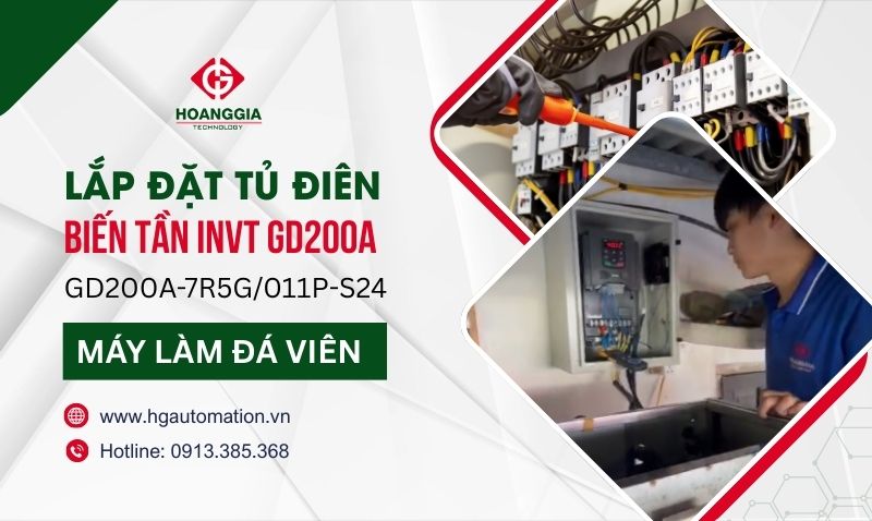 Hoàng Gia Automation lắp biến tần INVT GD200A cho máy làm đá viên tại Kiến Thụy, Hải Phòng 